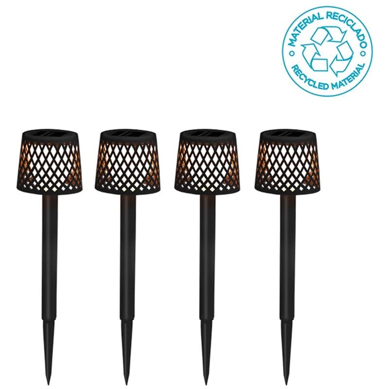 Gretita Pack 4 Lampe de table avec charge solaire et batterie rechargeable. Lumière led chaud. Fabriquée en Espagne