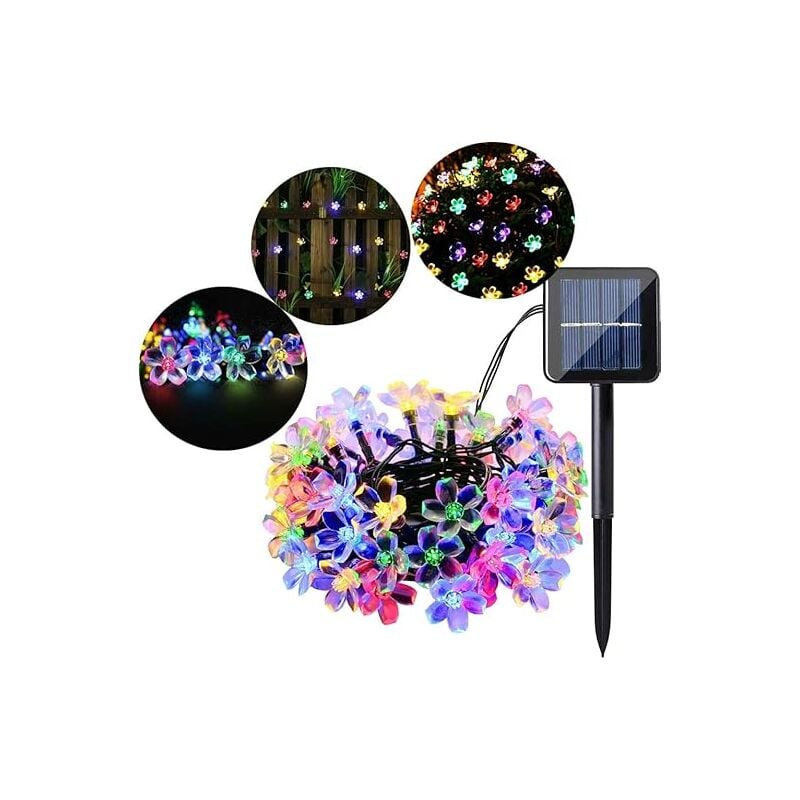 Lampe solaire, guirlande lumineuse solaire étanche pour jardin et extérieur