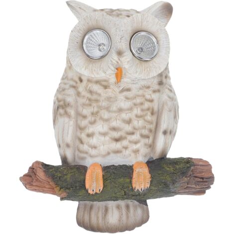 Lampe Solaire Hibou Murale Résine Étanche Pour Éclairage Paysager