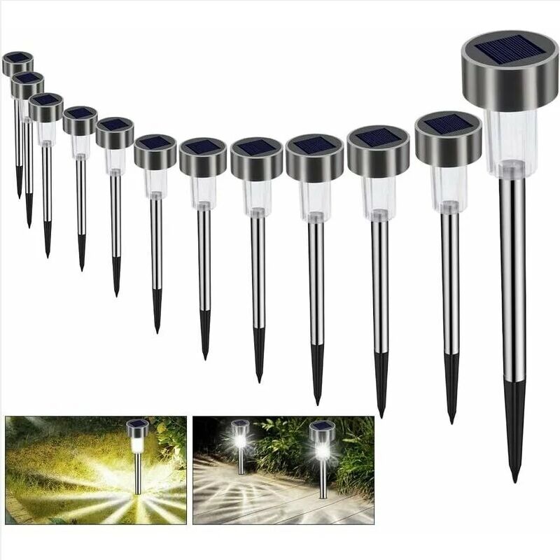 Tumalagia - tonchean Lampe solaire,Lampe Solaire Jardin Exterieure au Sol 12pcs Lampes Jardin Etanche Lampe Sans Fil led Décoration Eclairage Solaire