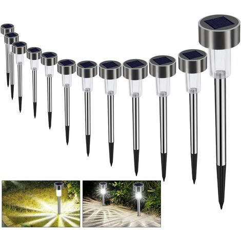 12pcs Lampes Solaires Extérieures En Acier Inoxydable - Étanches, Éclairage  Paysager À LED Lampes Solaires Extérieures Lampes Solaires De Jardin Chemin  La Cour - Temu France