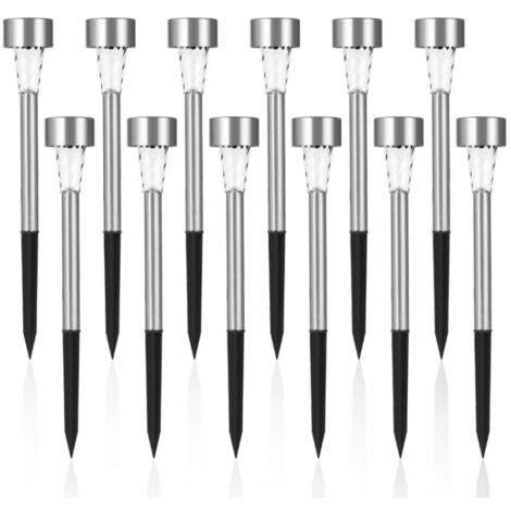 Lampe Solaire Jardin Exterieure au Sol 12pcs Lampes Jardin Etanche Lampe Sans Fil LED Décoration Eclairage Solaire Extérieur Blanche Froide Pour Chemins Pelouse Automatique Rechargeable
