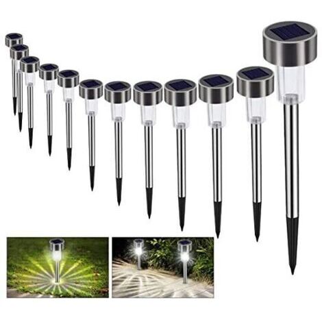 Lampe Solaire Jardin Exterieure au Sol Bawoo 12pcs Lampes Jardin Etanche Lampe Sans Fil LED Décoration Eclairage Solaire Extérieur Blanche Froide Pour Chemins Pelouse Automatique Rechargeable,de DEBUN