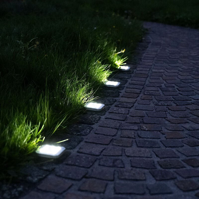 Lampe solaire lampadaire lampes solaires pour l'extérieur éclairage de chemin lampes solaires de jardin avec piquet, plastique acier inoxydable, led