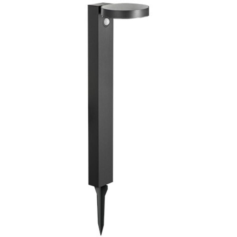 Lampe Piquet Solaire led Rond 9W avec Capteur pir 400lm 120° IP44 762mm Noir - Blanc Chaud 3000K