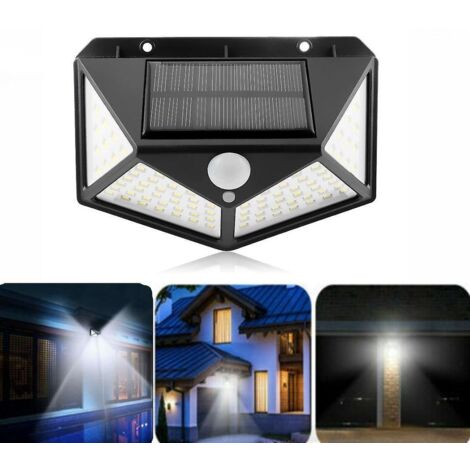 lampe Solaire Led Avec Dtecteur De Mouvement Spot Solaire Lampe D'extrieur Lampe De Jardin Spot Pour Cour, Jardin, Garage, Capteur D'inondation Ex