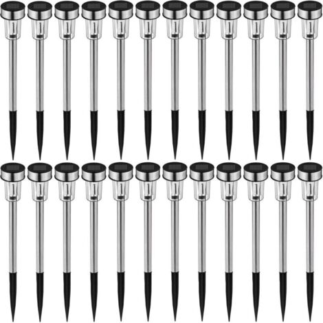 Lampe Solaire LED Colorées Lumière Rechargeable Jardin Éclairage Extérieur - diverses Quantités (24 pièces blanches)