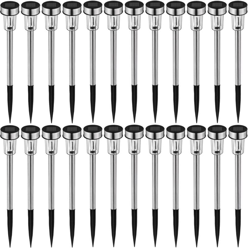 Aougo - Lampe Solaire led Colorées Lumière Rechargeable Jardin Éclairage Extérieur - diverses Quantités (24 pièces blanches)