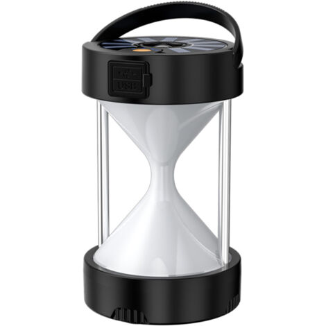 Lampe solaire LED en forme de sablier pour le camping, l'alpinisme, la pêche et les marchés nocturnes. Lampe d'urgence portable, rechargeable et étanche pour le camping, l'alpinisme, la pêche et les s