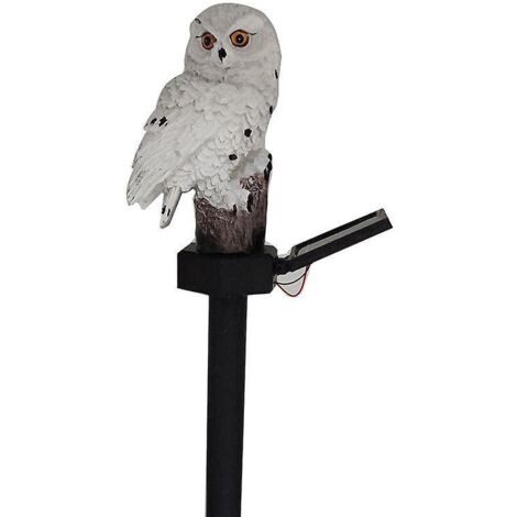 lampe Solaire Led Hibou - Blanc, Simulation D'animal En Rsine Pour Le Jardin Et Le Patio, Lampes  Brancher Sur Le Sol De La Pelouse