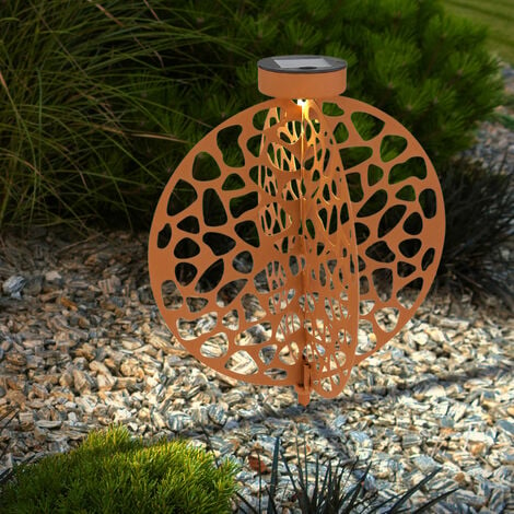 Abeille en métal rouille décoration de jardin à suspendre  Ø14cm 4pcs-04030