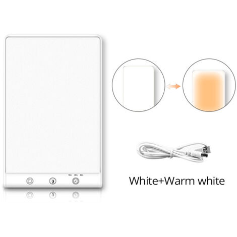 Lampe solaire LED portable pour éclairage décoratif, idéale pour la maison, le bureau et l'hiver - Lumière blanche + lumière chaude