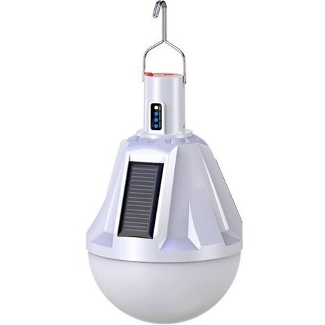 Lampe solaire LED rechargeable par USB – Étanche avec télécommande – 1000 lumens – Crochet en métal pour extérieur