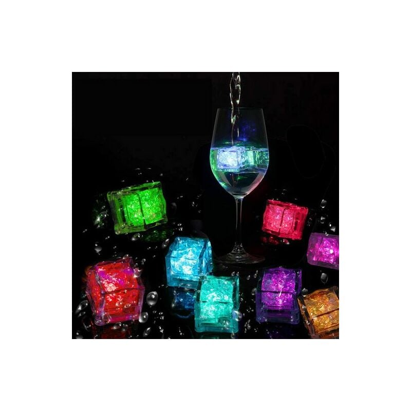 Lampe solaire, Lumières solaires pour glaçons, Moule à glaçons led pour 12 cubes de glace led, Sept couleurs Kinsi