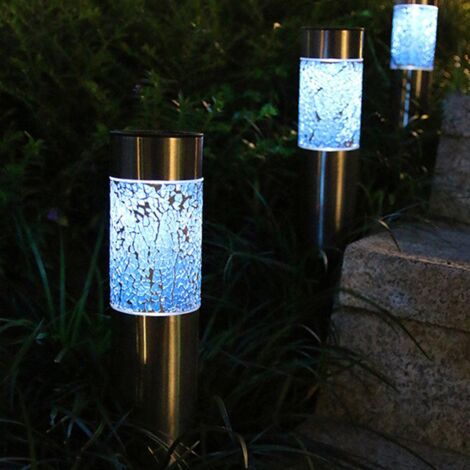 Lampe solaire mosaïque au sol, piquet de terrasse, allée, décoration de jardin extérieur bleue