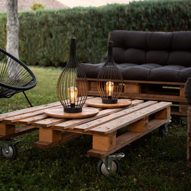 Lampe lanterne solaire décorative métal h 50 cm éclairage blanc chaud 20 lumens