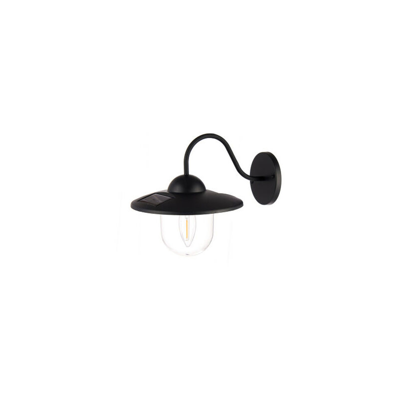 Lampe solaire murale en plastique noir - Noir