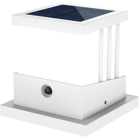 Lampe solaire noire à trois températures de couleur pour pilier extérieur imperméable à l'eau Lampe pilier 4/5 pouces pour villa Lampe de clôture Lampe de patio Luminaire de paysage