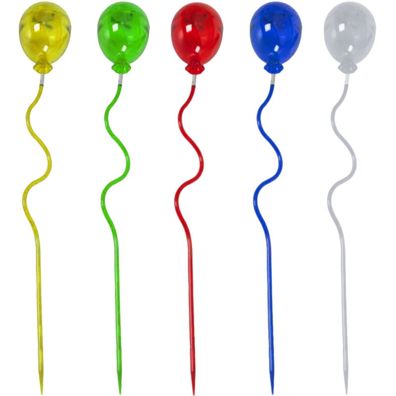 Lampe solaire piquet de terre led décoration jardin Lampes solaires led, ballons colorés, led, DxH 8,5 x 60 cm, lot de 5