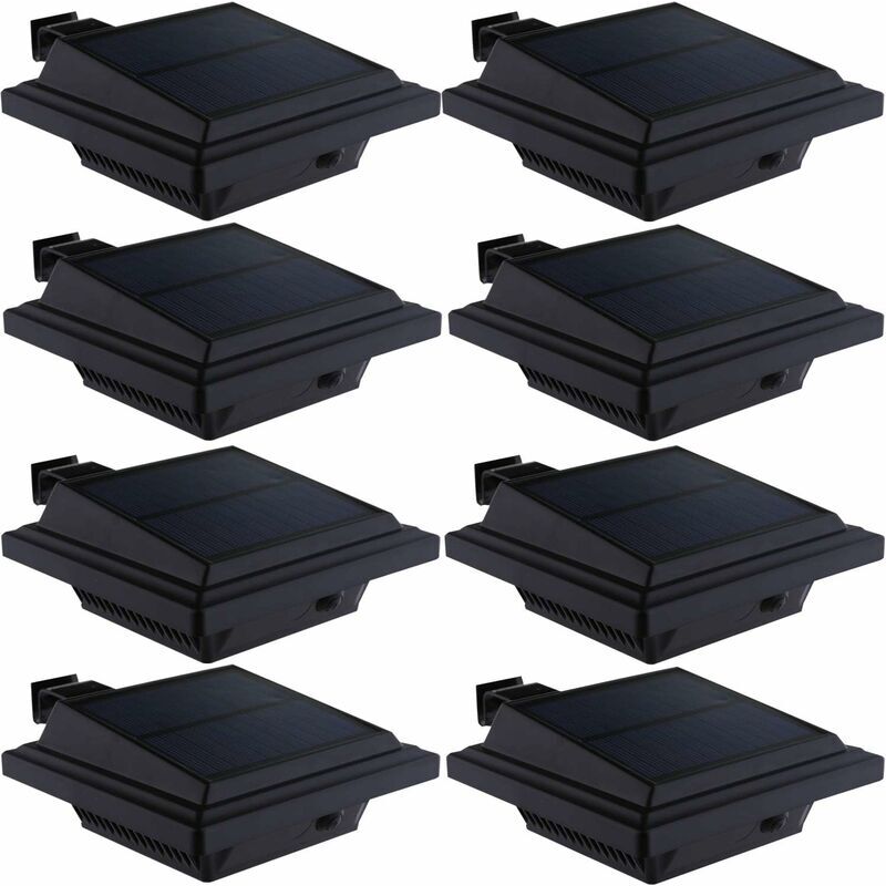 Lampe solaire pour gouttière 40 led Lampes solaires pour l'extérieur Éclairage de jardin noir Lumière solaire blanche froide, applique murale de