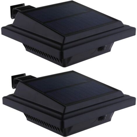 Lampe solaire pour gouttière 40 LED Lampes solaires pour l'extérieur Éclairage de jardin noir Lumière solaire blanche froide, applique murale de sécurité 3W lampe à l'extérieur pour garage, terras