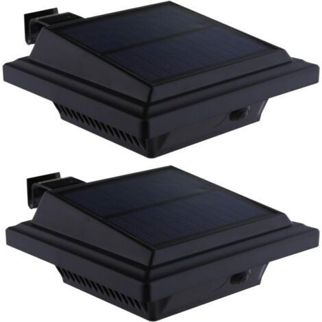 Lampe solaire pour gouttière 40 LED Lampes solaires pour l'extérieur Éclairage de jardin noir Lumière solaire blanche froide, applique murale de sécurité 3W lampe à l'extérieur pour garage, terras