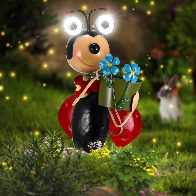 Lampe Solaire pour Jardin Exterieur, Décoration Solaire Lampe de Jardin, Lumière Solaire LED Étanche, Éclairage Extérieur Veilleuse pour Pelouse