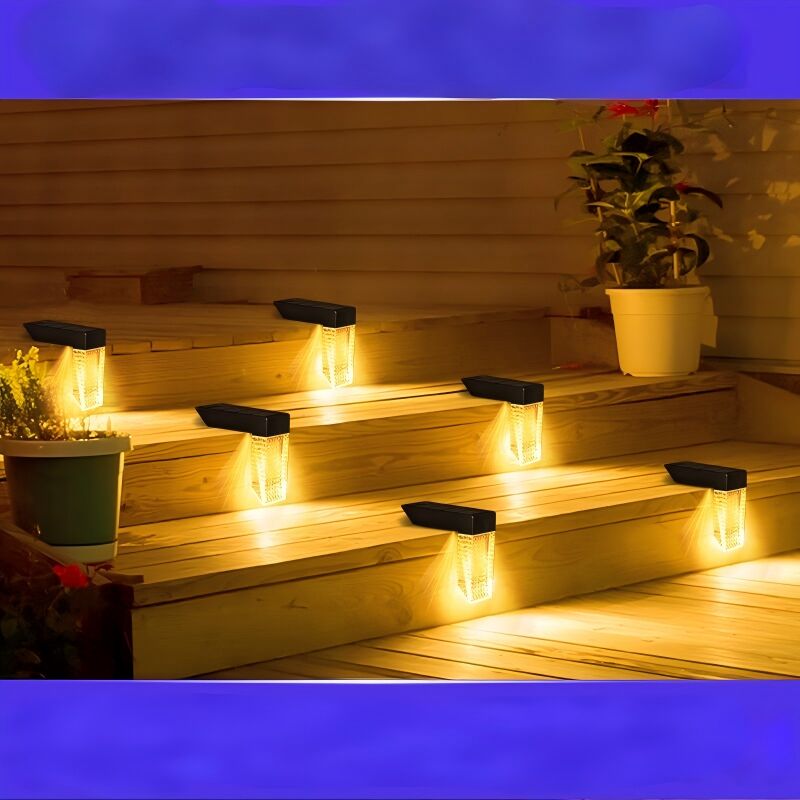 Lampe solaire pour marches et escaliers extérieurs, étanchéité IP65, éclairage à lumière chaude et multicolore pour jardin et terrasse, installation