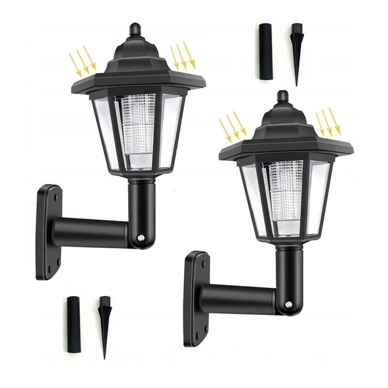 Lampe Solaire Rétro Applique Ou Pose Dans Le Jardin