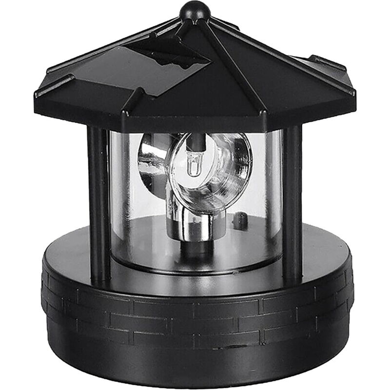 Lampe solaire rotative pour phare de 3,9 x 4,5 pouces, lampe de jardin rotative à LED, lampe de tour à fumée extérieure avec 2 panneaux solaires,