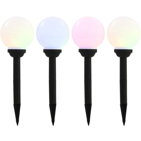 Lampe solaire sphérique LED de jardin 4 pcs 15 cm RVB vidaXL