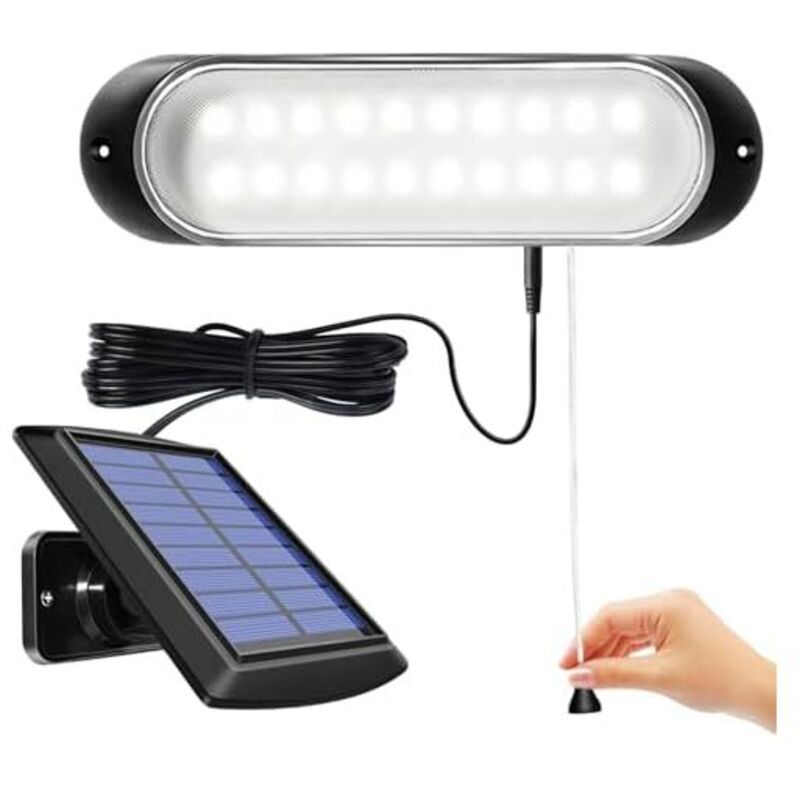 Lampe Solaire Suspendue d'intérieur d'extérieur IP65 étanche 20LED Lumière Solaire d'appentis avec String Control Lampes Solaires pour Jardin,