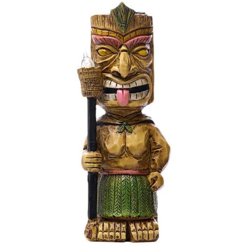 Feiyue - Lampe solaire Totem pour la décoration intérieure et extérieure, lampe de jardin à led vacillante alimentée par l'énergie solaire