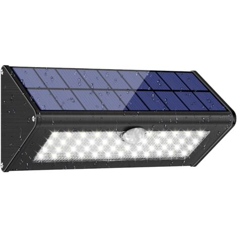 INEASICER Lampe solaire，Lampe solaire de jardin 1100lm 4500mAh lampes solaires pour extérieur avec détecteur de mouvement infrarouge étanche IP65, 4 modes intelligents pour jardin, portail, mur, lumière blanche