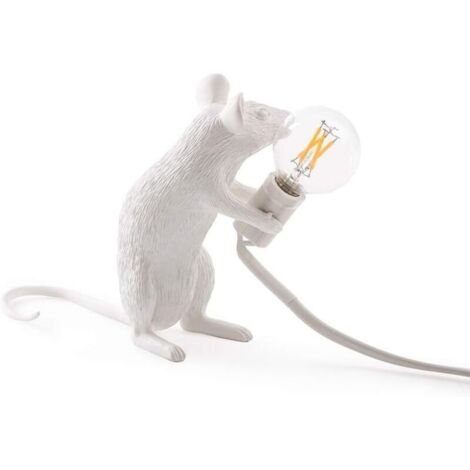 Lampe souris moderne en résine, lampe de bureau créative, lampe de chevet, cadeau décoratif, LED, pour chambre à coucher, bureau (debout)