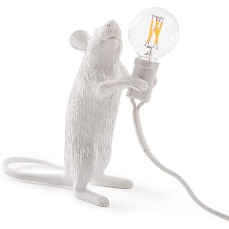 Lampe souris moderne en résine, lampe de bureau créative, lampe de chevet, cadeau décoratif, LED, pour chambre à coucher, bureau (debout)