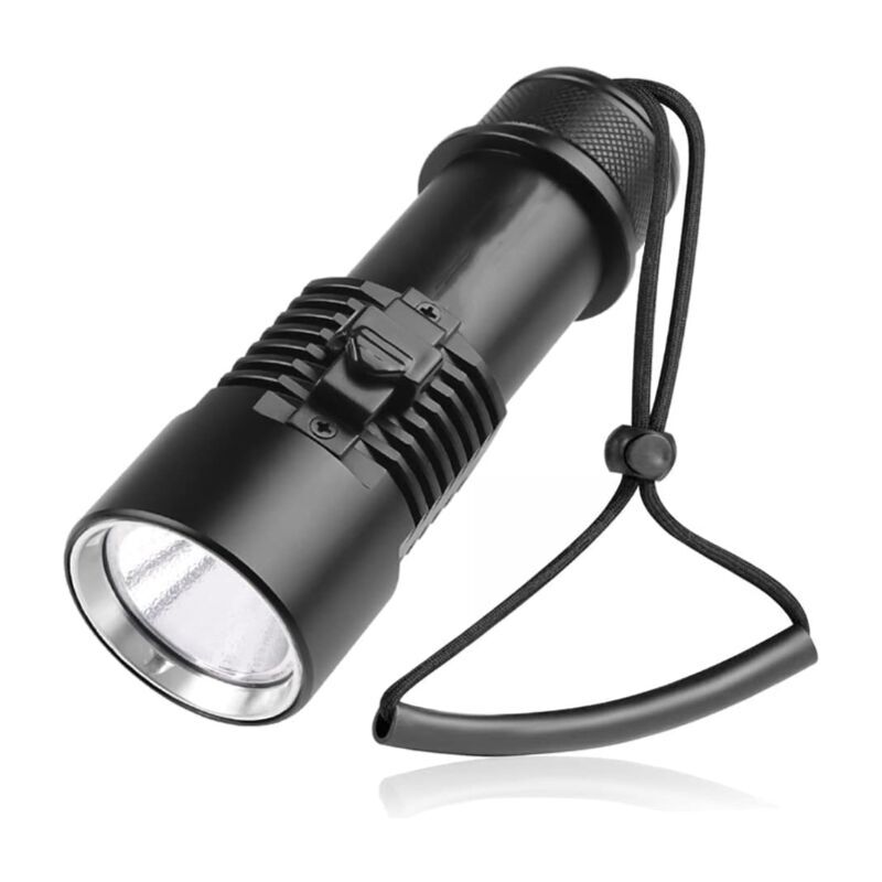 Lling - Lampe sous-marine, lampe de plongée XHP70 5000 lumens avec 3 modes d'éclairage, lumière sous-marine 200 pieds, plongée sous-marine IPX8