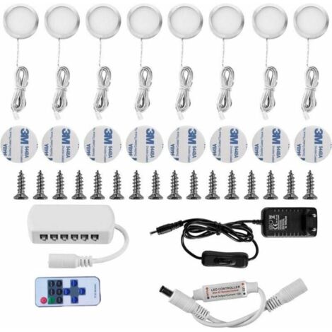 Lampe Sous Meuble LED Eclairage Sous Placard Vitrine Spot Encastrable 16W pour Placard Meuble Cabinet Cuisine Blanc Froid 6000K (Lot de 8)