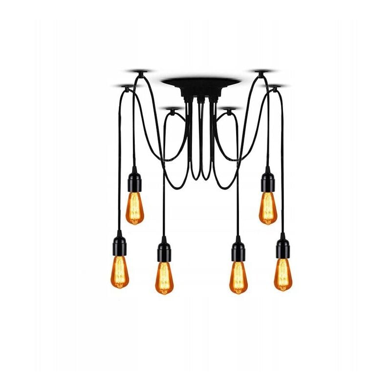 Lampe suspendue noir JDL-01 spider 6 ampoules E27