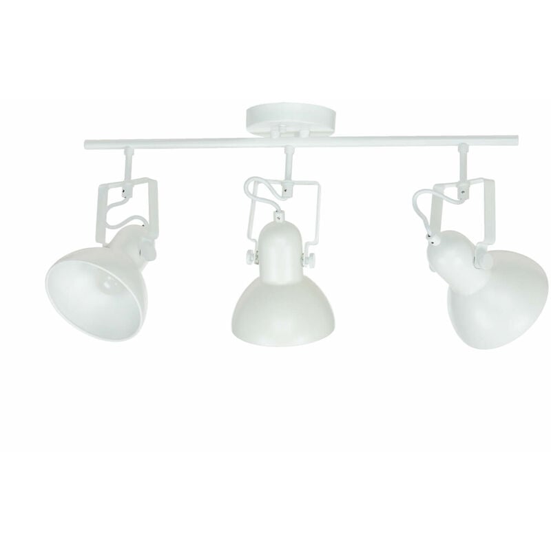 Licht-erlebnisse - Spot plafonnier d'intérieur dallas blanc réglable au design élégant de style rétro 3xE14 - Blanc