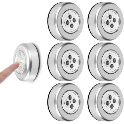 Lampe Spot LED Éclairage Supplémentaire, Lot de 6 Spots LED Autocollants à Piles, Lumières à Coller, pour Cuisine, Escaliers et Salles