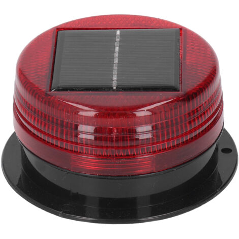 Lampe Stroboscopique d'Alerte Solaire 6 LED Haute Luminosité, Imperméable pour Chantier et Sécurité Routière
