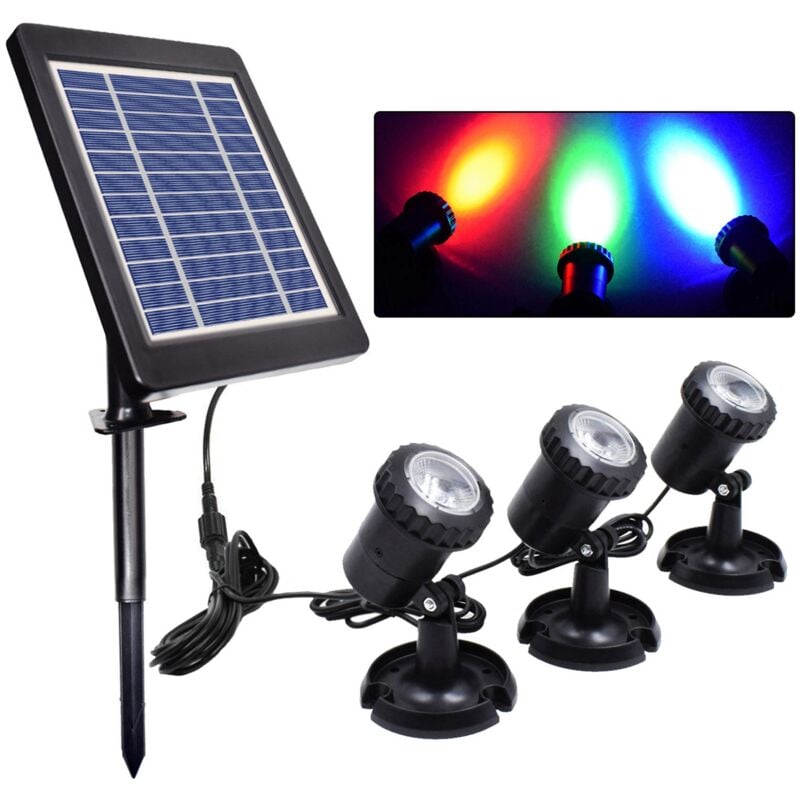 Sjlerst - Lampe submersible solaire rgb 12 couleurs BSV-SL203C3 avec batterie