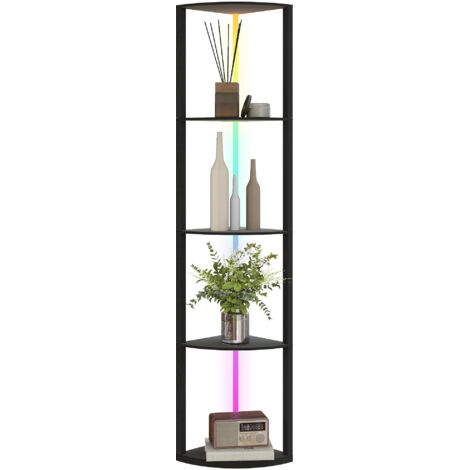 Lampe sur pied 5 étagères avec éclairage LED RGB dimmable et télécommande