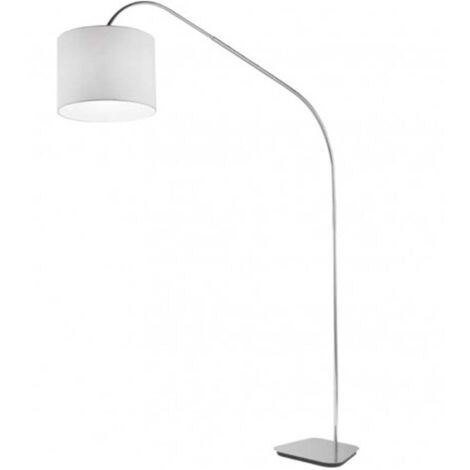 Lampe sur pied arquée en métal avec abat-jour en tissu Glam