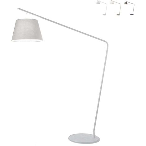 Lampe sur pied avec abat-jour en tissu H190cm Velvet - Blanc