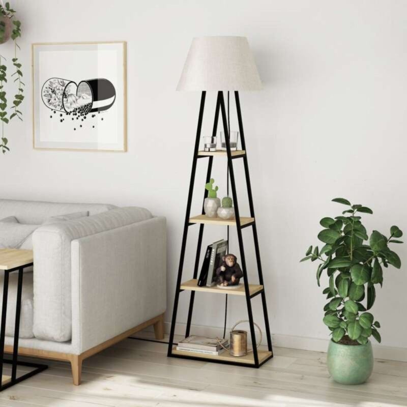 Lampe sur pied avec étagères 50x165
