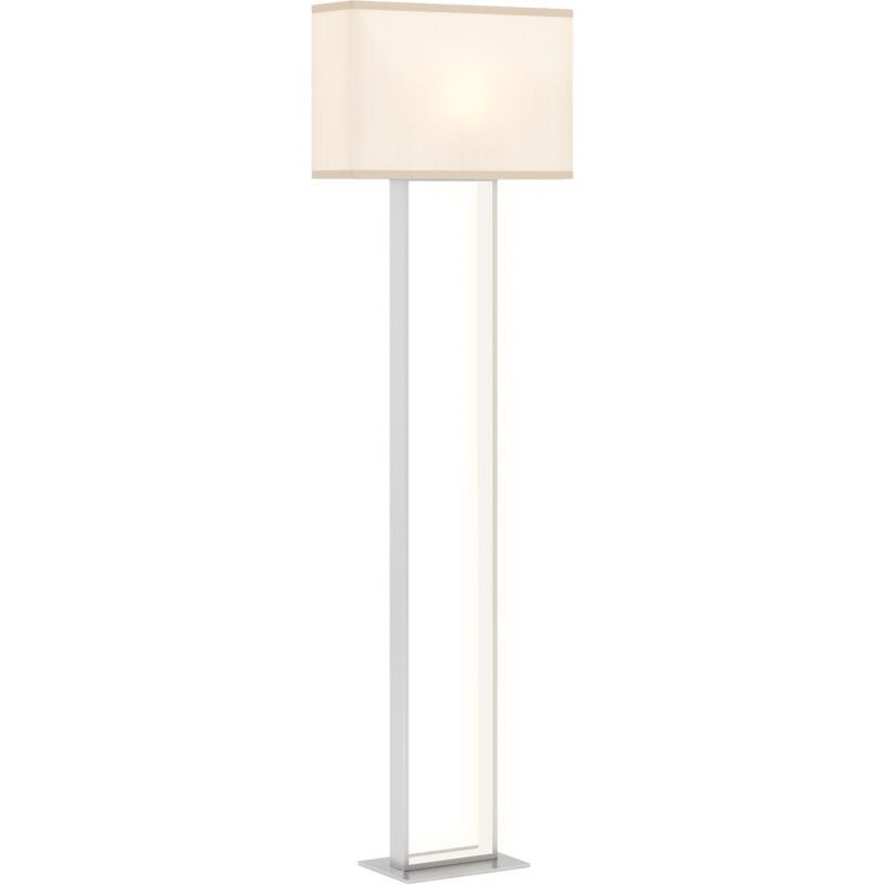 Lampe sur pied contemporaine, 3 modes, interrupteur au pied, intensité réglable, aspect lin, blanc