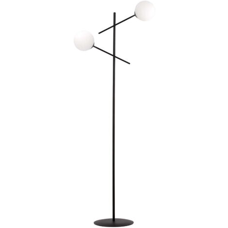 Lampe sur pied Emibig Linear noir/opale 2xE14 150cm