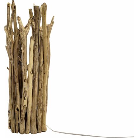 Lampe sur pied en bois naturel ambiance chaleureuse - bois naturel clair